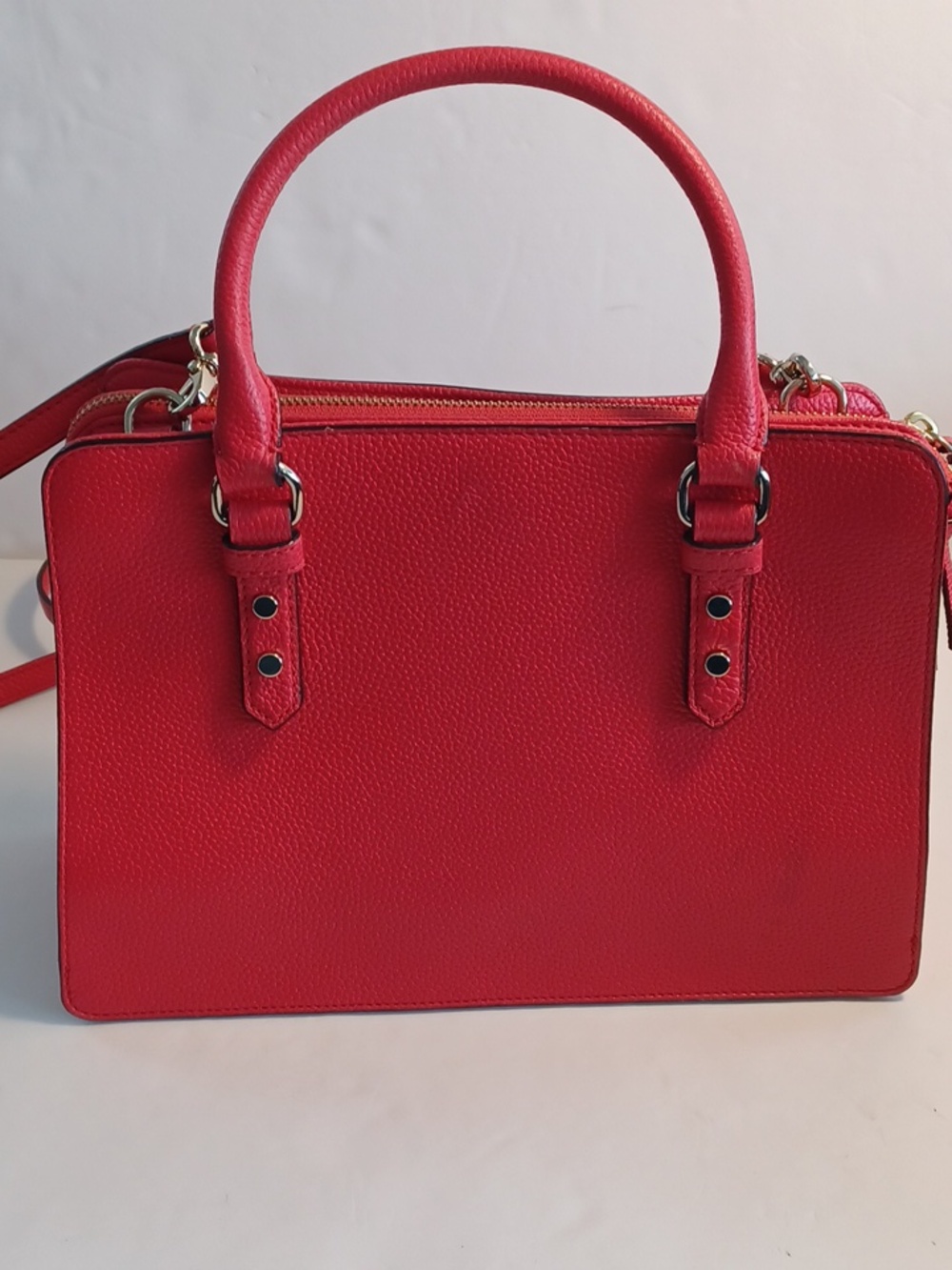 kate spade red pebbled leather satchel with top handles With Flaws As Pictured - Picture 4 of 8